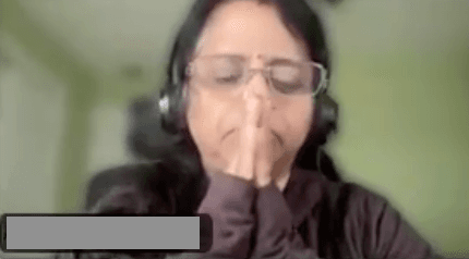 Namaskar/hands covering mouth